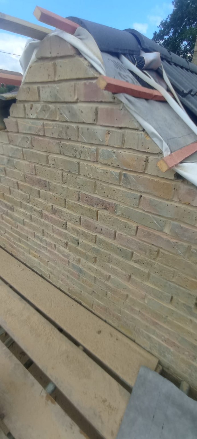 Gable end brickwork repointed in Tadley, Hampshire