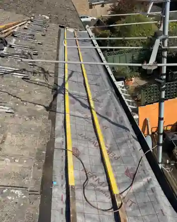 New membrane and battens fitted during a roof repair near Basingstoke